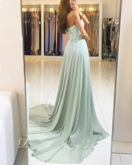 Sheath Lace Chiffon Sleeveless Prom Dresses Long Evening Gown MyChicDress