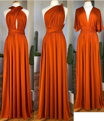 Sheath Sleeveless Orange Infinity Bridesmaid Dresses Multiway Dress MyChicDress