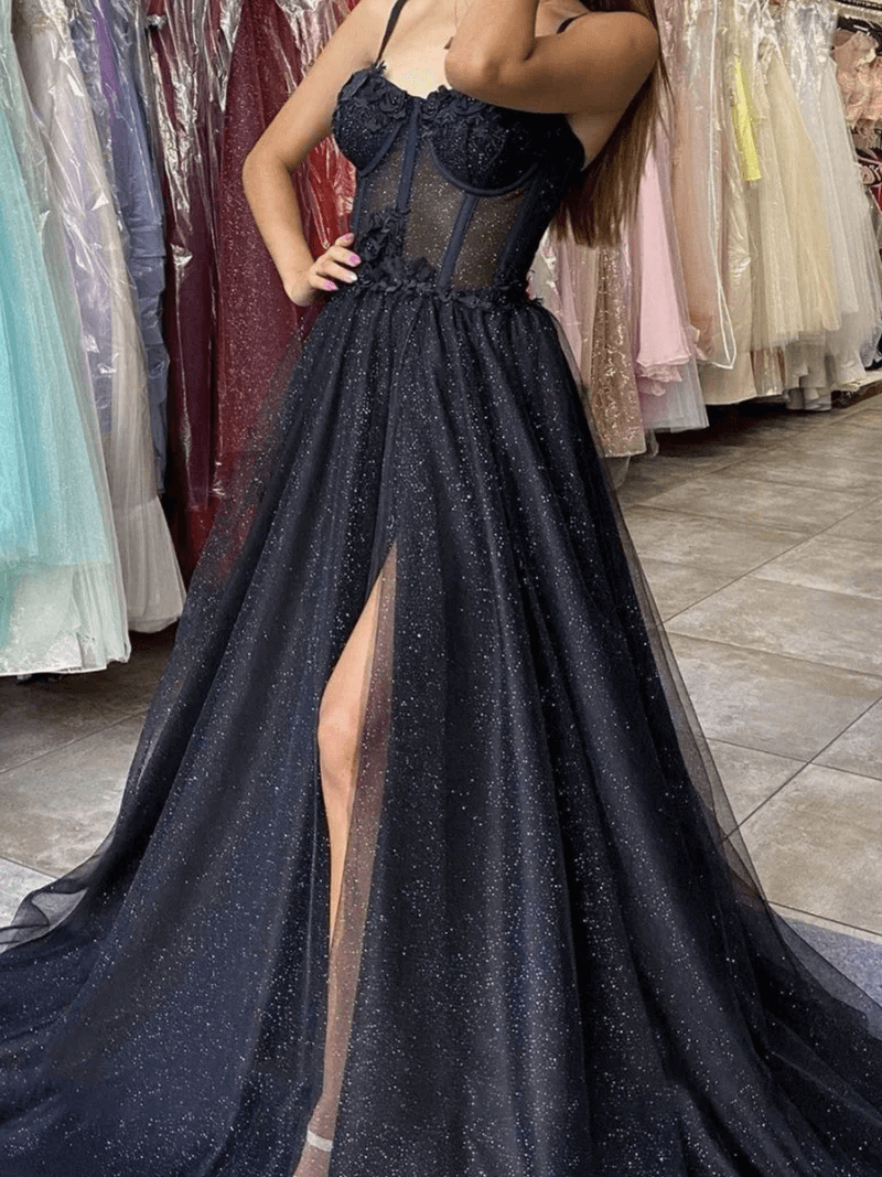 Sparkly Sequin Black Prom Dresses 2024 Long Evening Formal Dress Merma