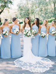 Simple Chiffon Halter Dusty Blue Bridesmaid Dresses under 100 MyChicDress