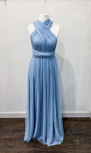 Simple Multiway Infinity Light Blue Bridesmaid Dress for Weddings US12 Custom Color