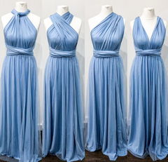 Simple Multiway Infinity Light Blue Bridesmaid Dress for Weddings MyChicDress