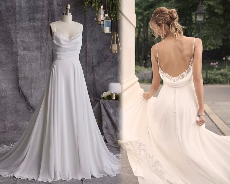 Simple Chiffon Beach Wedding Dresses 2023