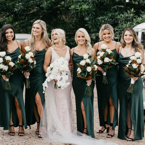 Emerald Green Bridesmaid Dresses Multiway High Split Mermaid Wedding Guest  Dress