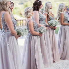 Beaded blue bridesmaid dresses best sale