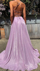 Sparkly Purple Glitter Sequin Prom Dresses Long Evening Gowns MyChicDress