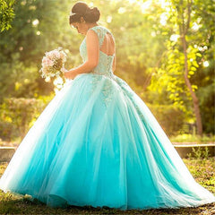 Sweet Jewel Beadings Long Blue Quinceanera Dresses MyChicDress