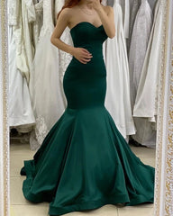 Sweetheart Mermaid Long Sleeveless Green Prom Dresses MyChicDress