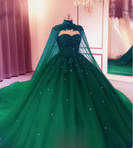 Emerald green ball dress on sale