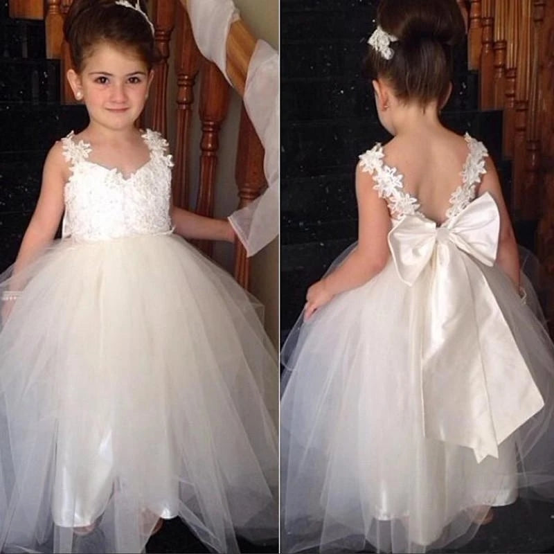 Sexy Lace Tulle Ivory Flower Girl Dresses Open Back – MyChicDress