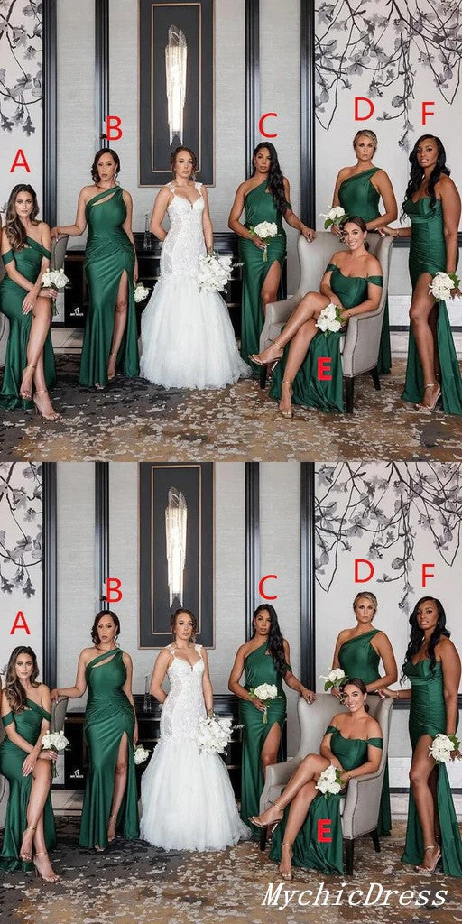 Mismatched Emerald Green Bridesmaid Dresses Mermaid Long Wedding Guest –  MyChicDress