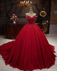 2024 Hot Red Sequins Quince Dresses Sleeveless Stretch Satin Sweet 16 ...